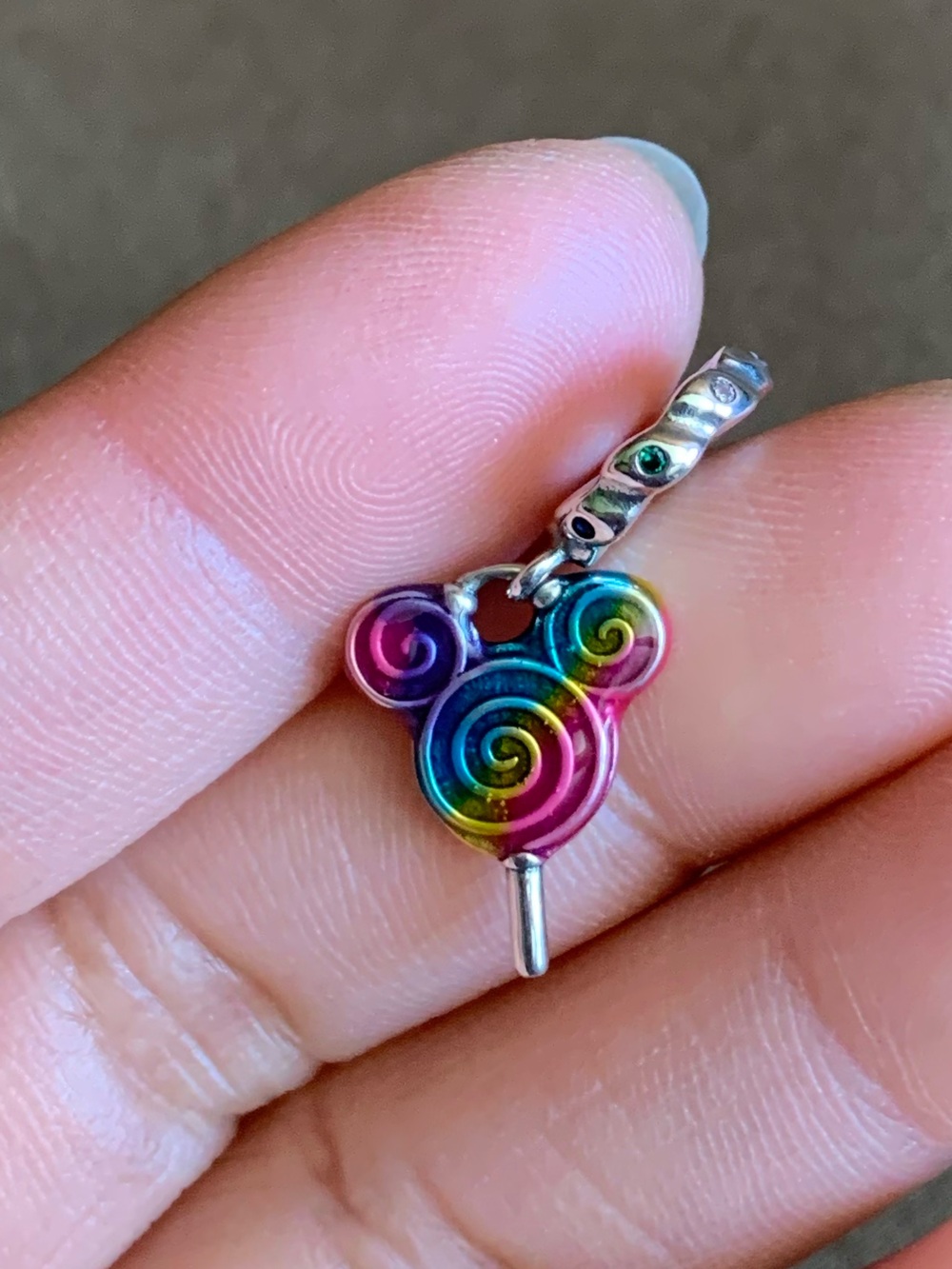 NWOT Disney Lollipop Dangle Charm Sterling Silver 925